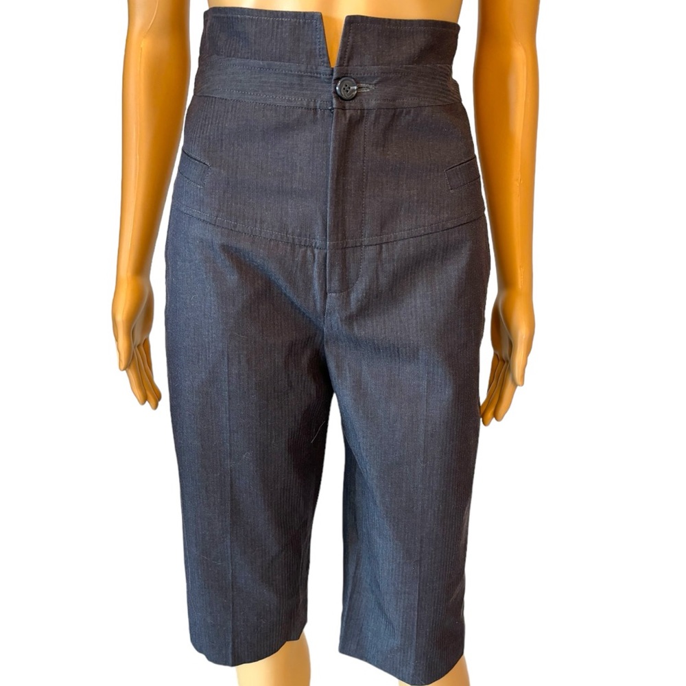 Alvin Valley Grey Pinstripe Ultra High Rise Capri Pants - Picture 2 of 10